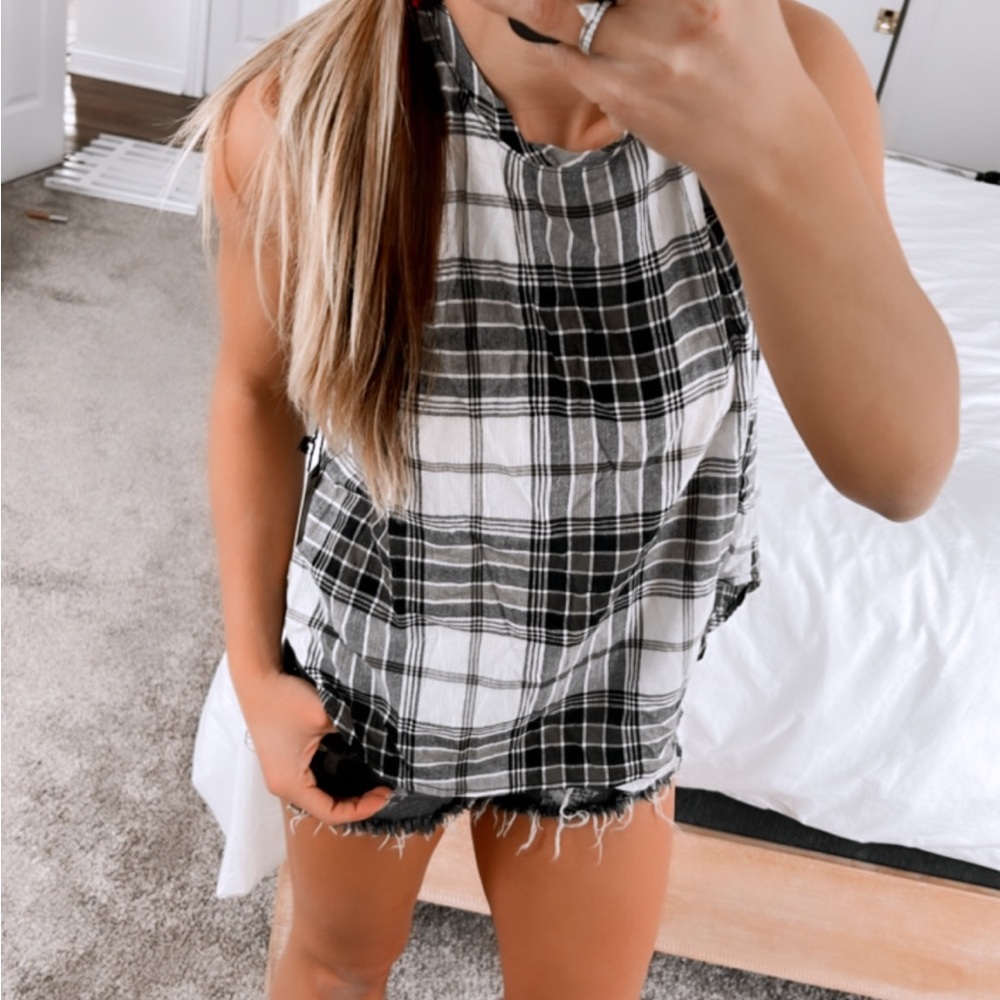 NWT Bella Dahl Plaid Tank
